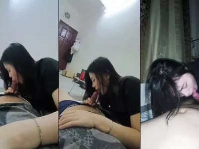 Đi làm về chưa kịp thay đồ em đã kéo quần bú mút
